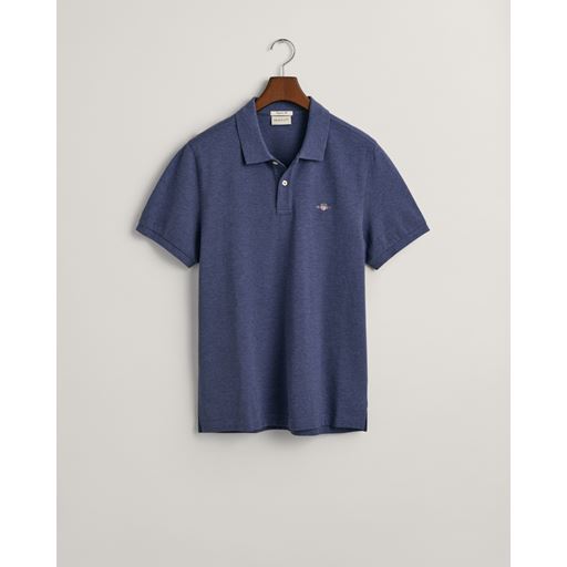 GANT Shield Piqué Polo T-shirt, Dark Jeansblue Melange, XL