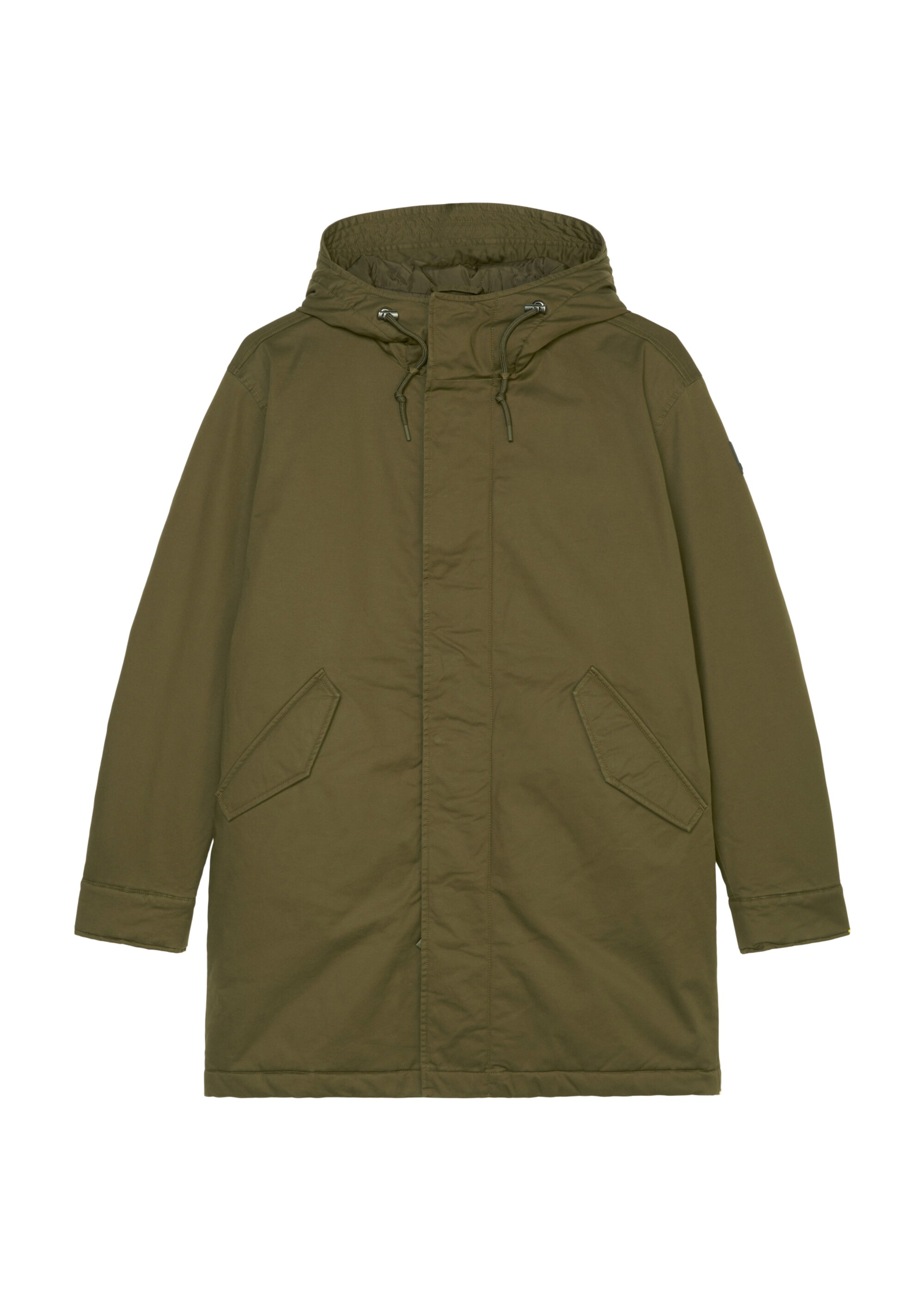 Wattierter Kapuzen-Parka regular aus Bio-Baumwolle mit Elasthan-Anteil