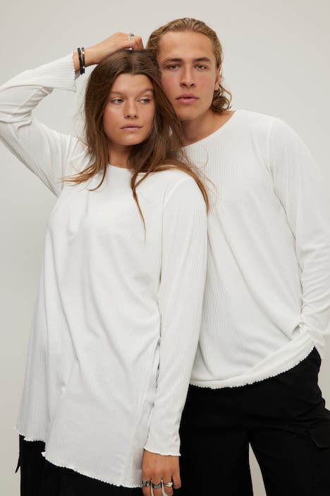 Longsleeve, Rippjersey, Rundhals, Langarm, Unisex
