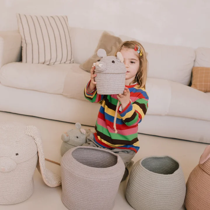 Lorena Canals - Spiel- und Aufbewahrungskorb, mini Rita the Rabbit, creme