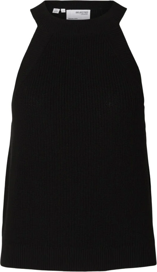 Selected Femme SLFVINNA SL HALTERNECK KNIT Sort
