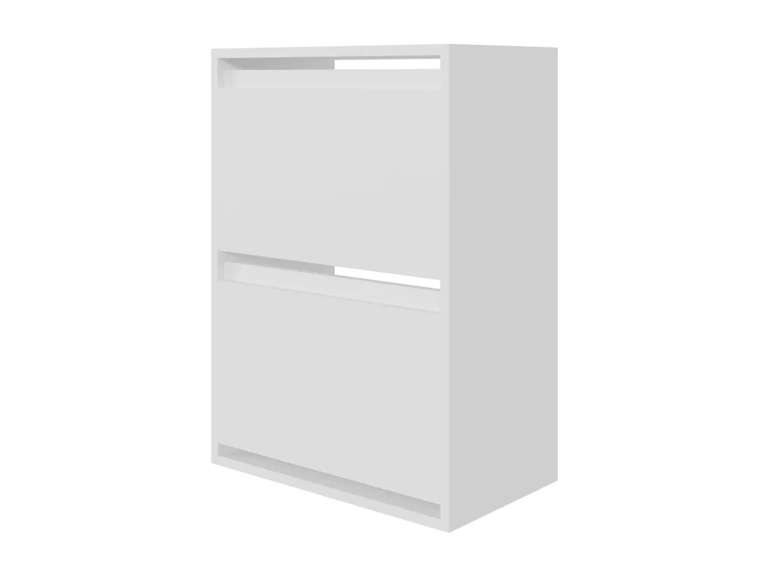 Meuble à chaussures 2 portes suspendu - 50 cm - blanc - BEMMI