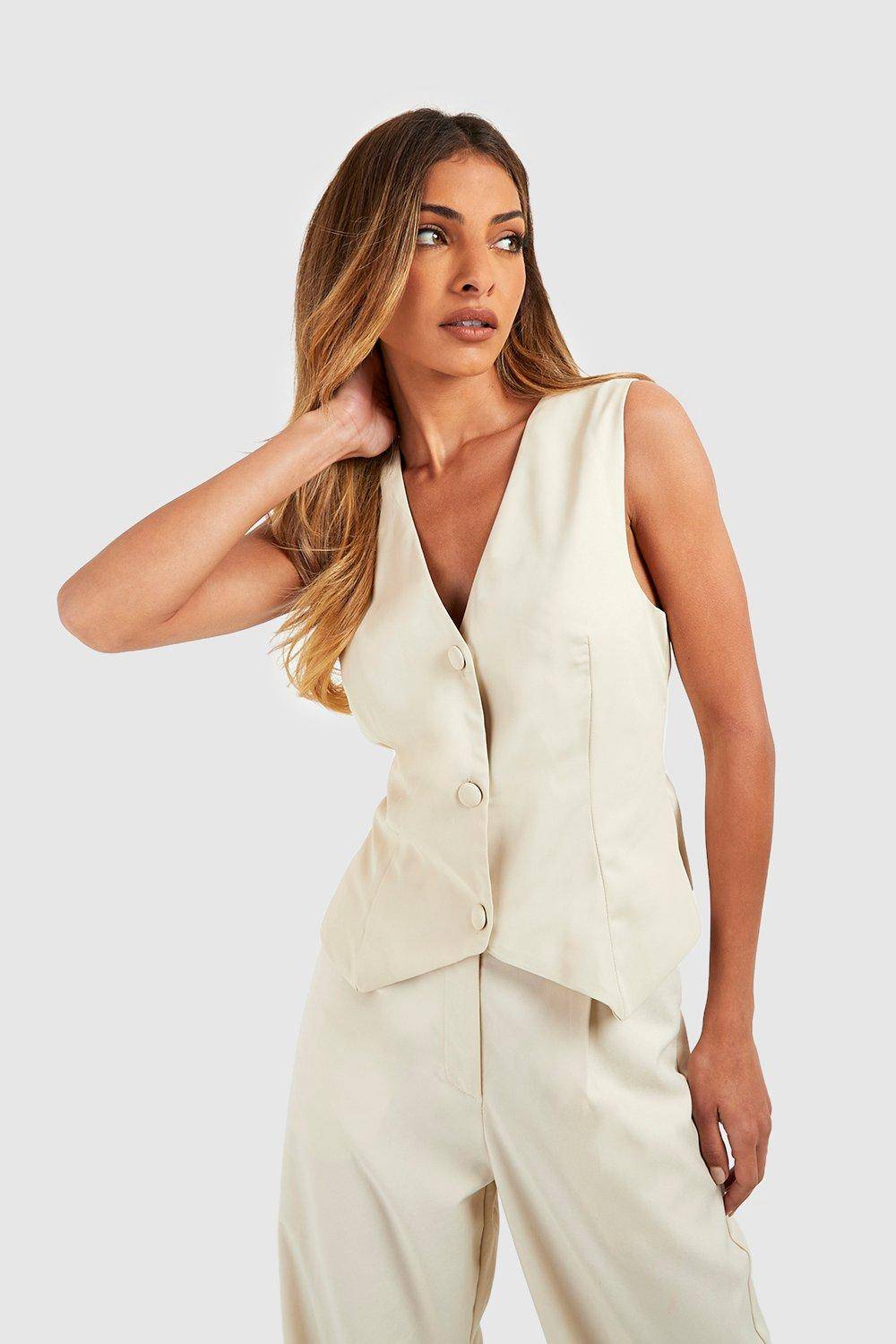 boohoo Gilet Ajusté En Tissu Tissé
