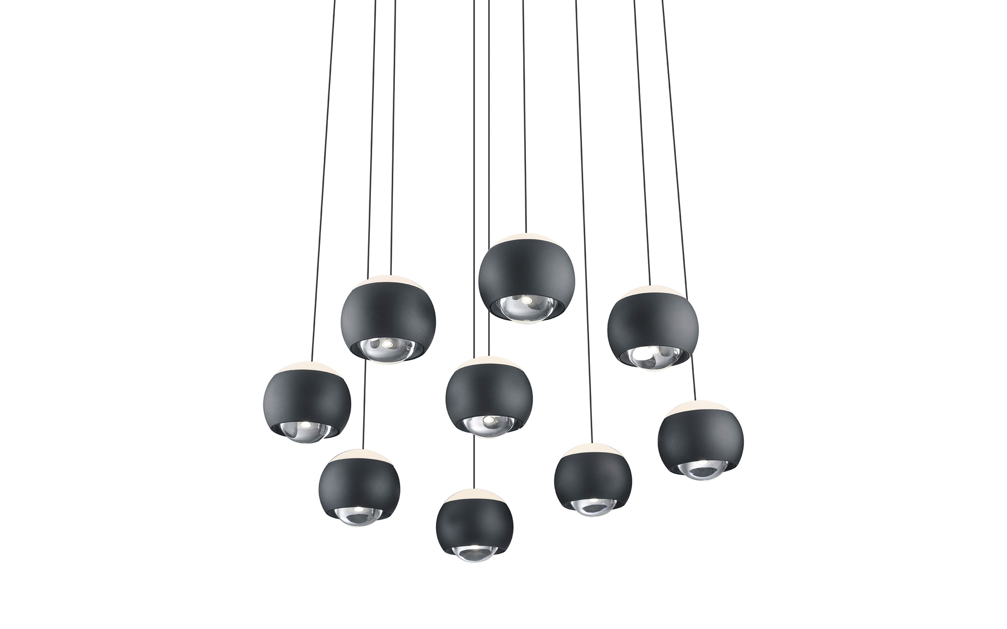 LED-Pendelleuchte Cannon, schwarz, 200 cm, inkl. Höhenverstellung