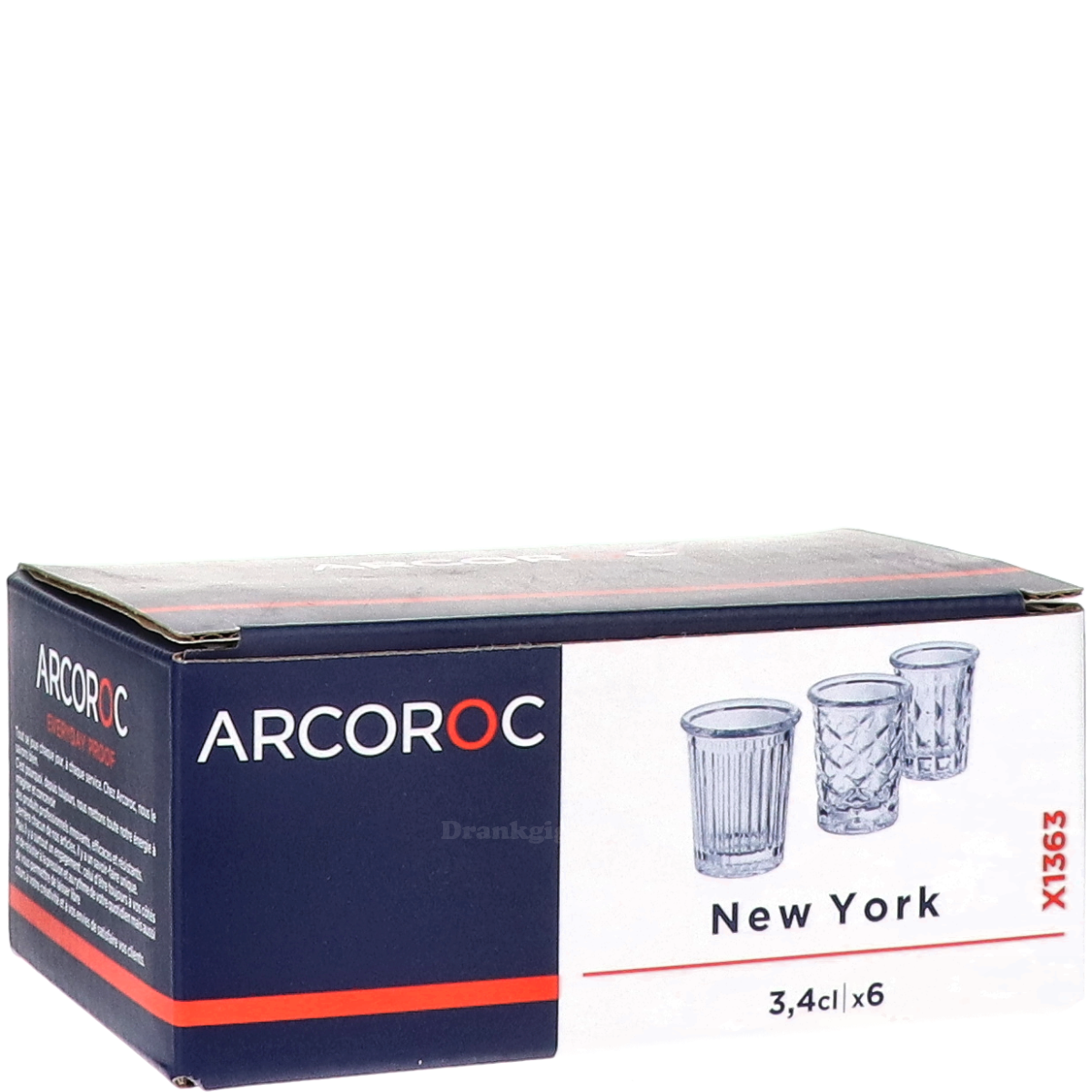 Arcoroc Shotglazen New York Set 6 St. 3,4 cl