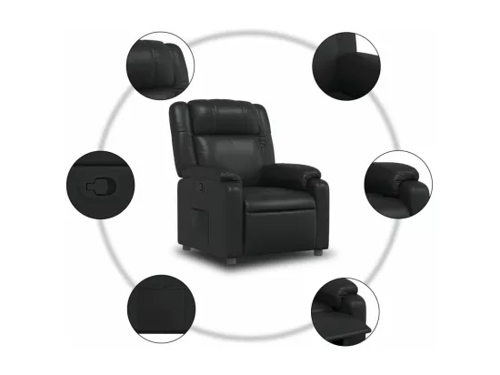 Fauteuil inclinable Noir Similicuir
