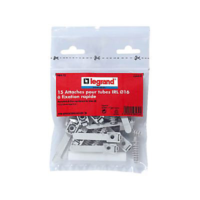 15 fixe-tubes ø16 mm + chevilles Legrand