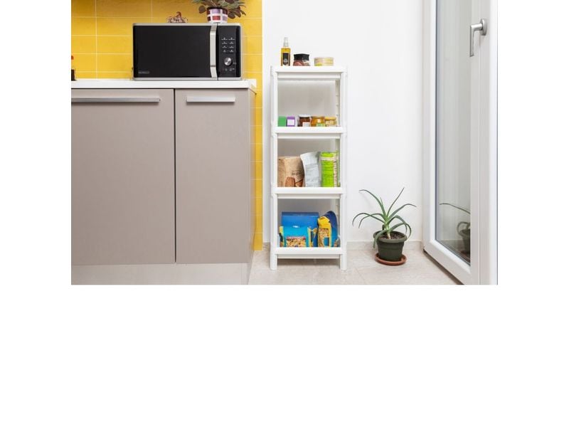 Toomax Regal Linda 38 x 100 cm Weiss Vielseitiges und 4-stöckiges Mehrzweckregal