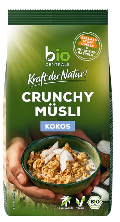 Biozentrale Bio Crunchy Müsli Kokos 375g MHD:18.6.25