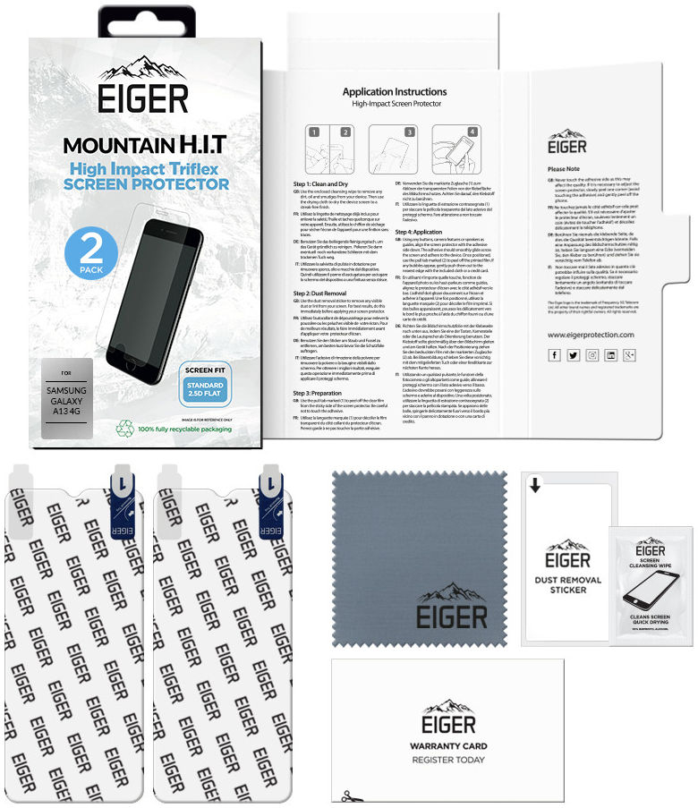 (2er Set) Samsung Galaxy A13 Mountain H.I.T High Impact Triflex Panzerglas 2.5D Displayschutz Case Friendly (EGSP00837)