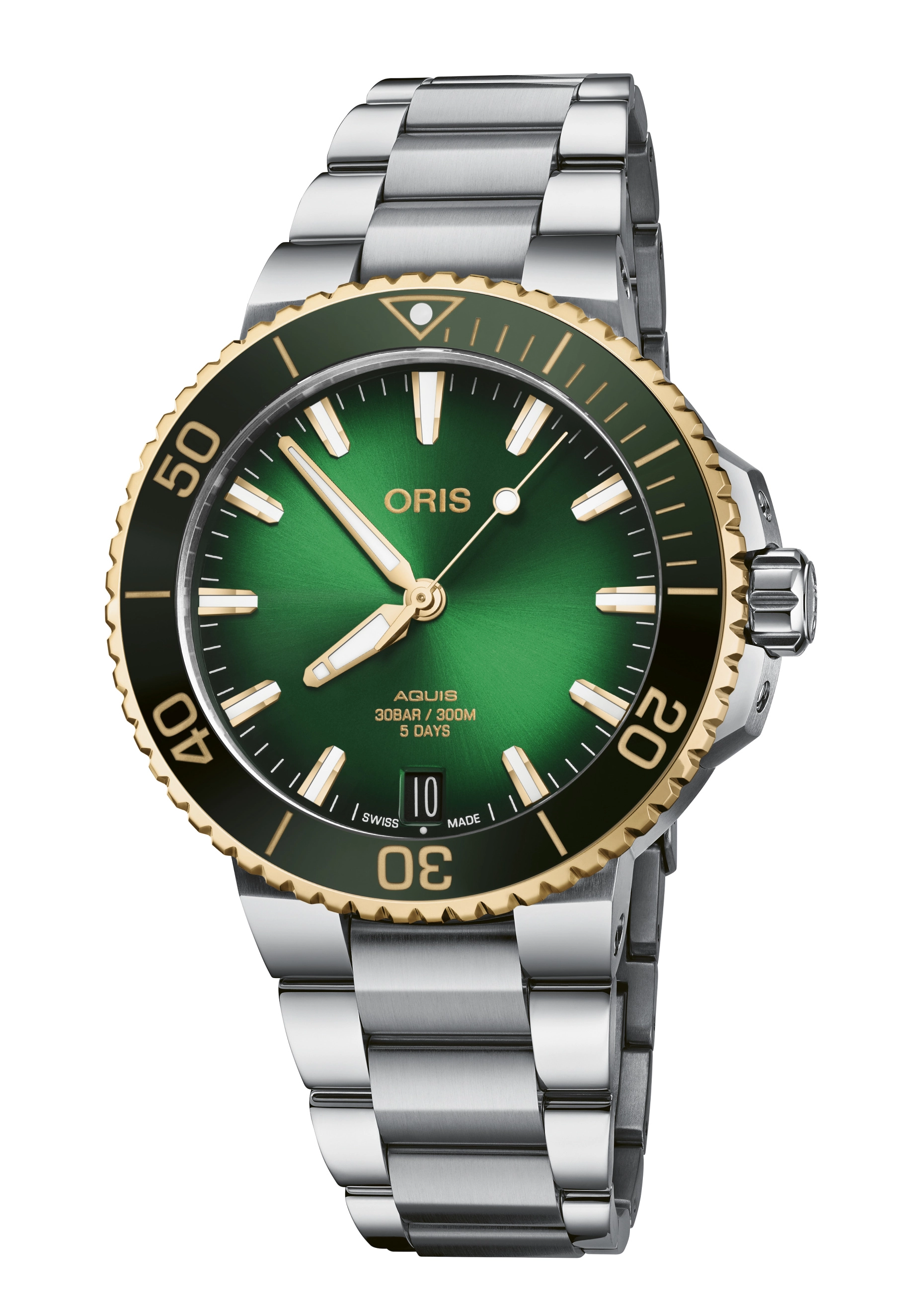 Oris Aquis Date Calibre 400 Bi-Colour Grün Stahl