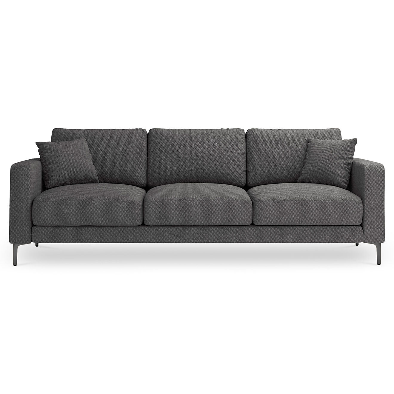 Mazzini Sofas Canapé Venus 3 Places gris foncé - 220x92x90 cm