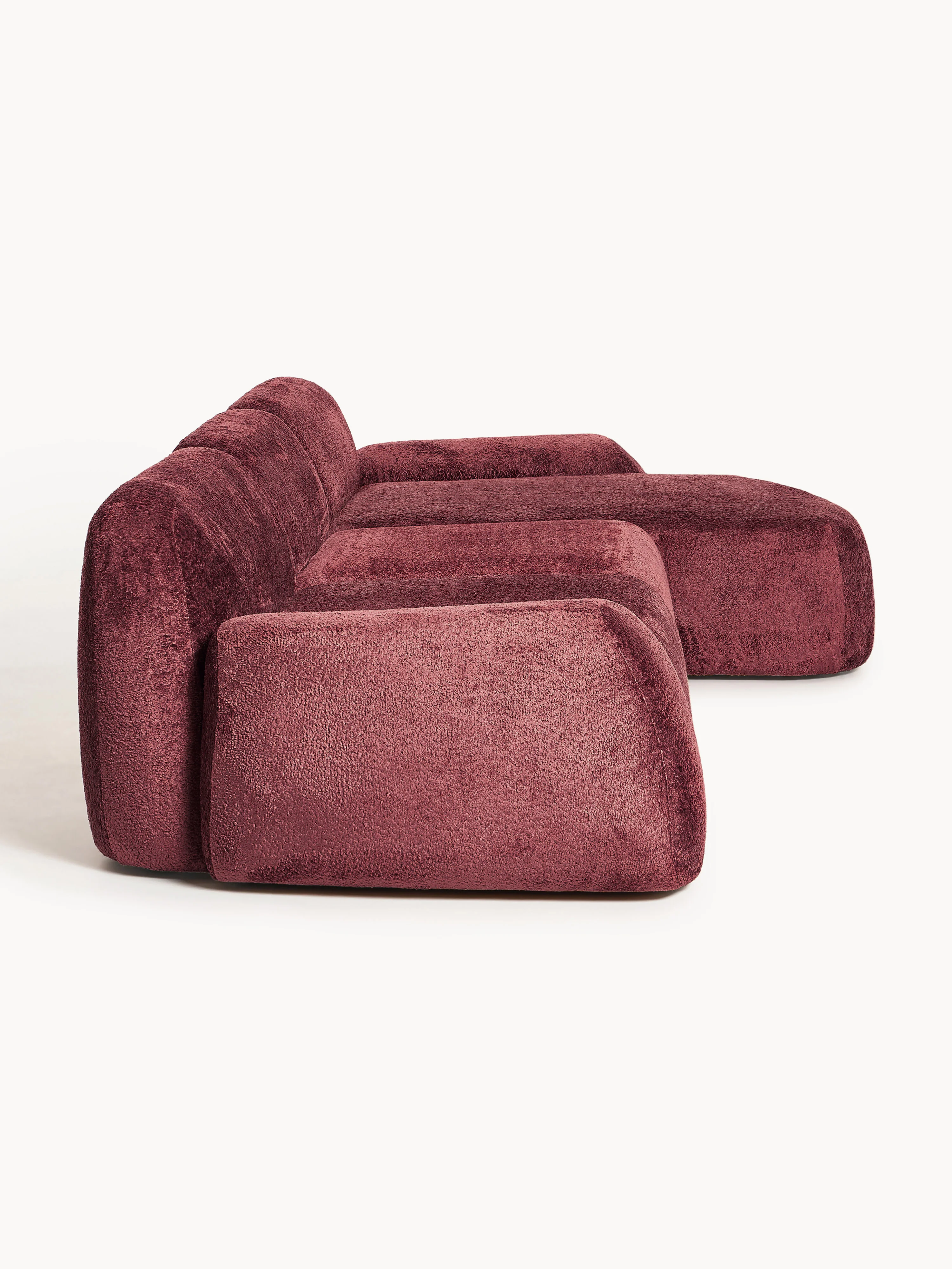 Modulaire teddy-bouclé hoekbank Wolke (4-zits)