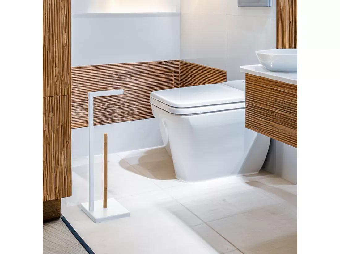 WELL HOME - Réserve papier toilette 'Natureo' blanc Ø20x64,5