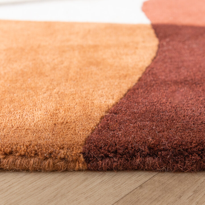 Wollen abstract vloerkleed - Clarice Terracotta