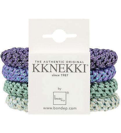 Kknekki Haargummis - 4er-Pack - Lila/Grün Glitter