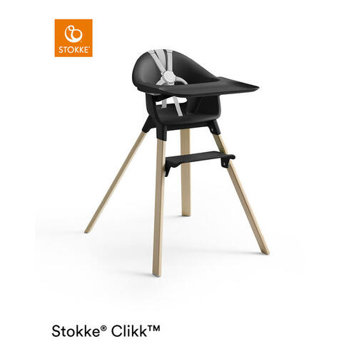 Chaise haute Clikk Black Natural - STOKKE