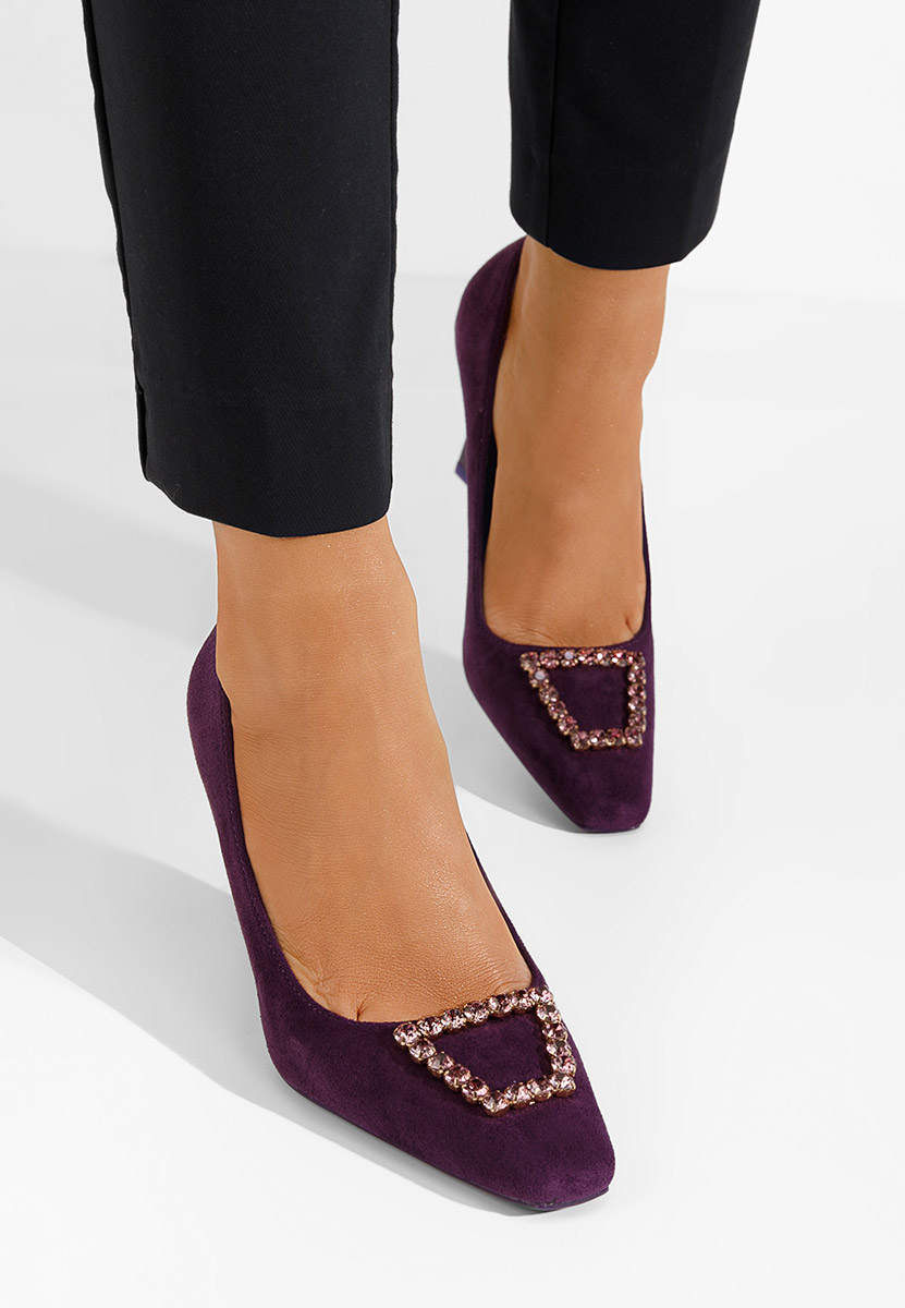 Chaussures à talon fin mauves Zerna
