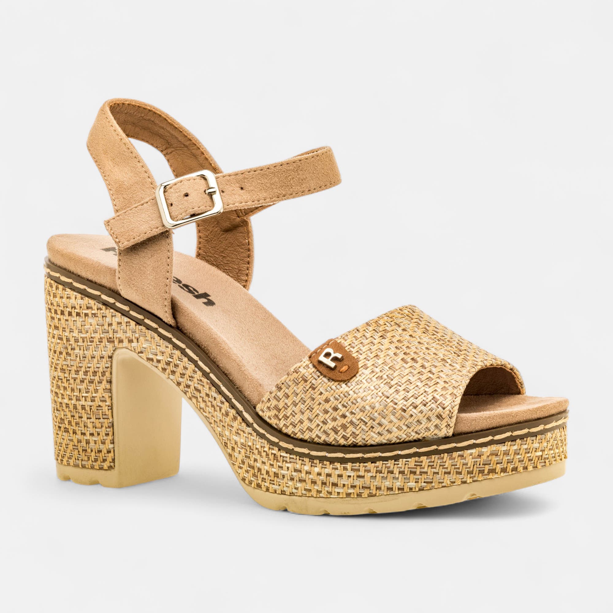 Nu-pieds à talon Femme beige