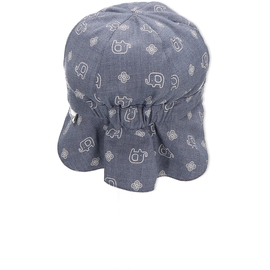 Sterntaler Wende-Schirmmütze mit Nackenschutz Elefant blau