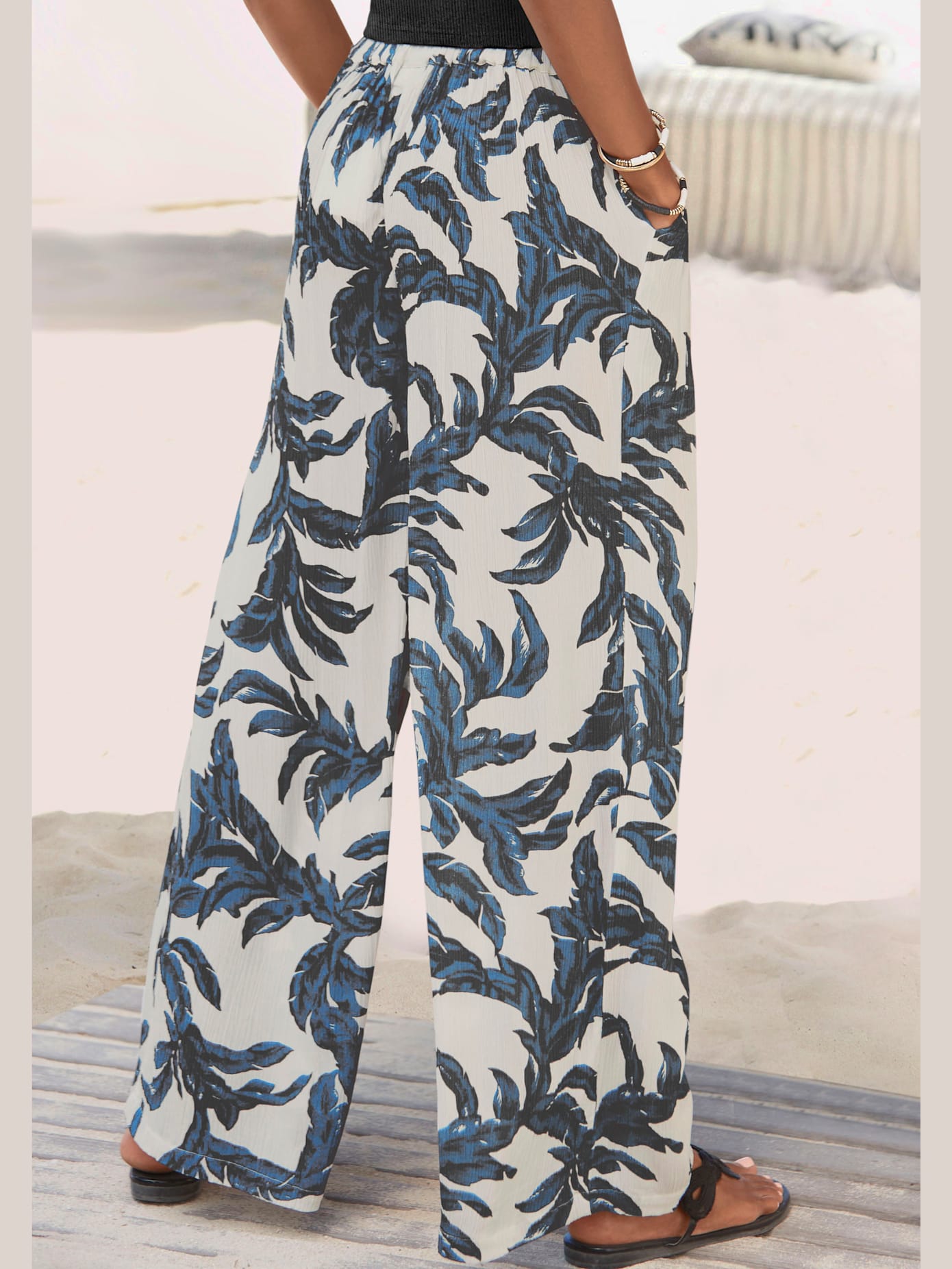 Pantalon ceinture lisse devant