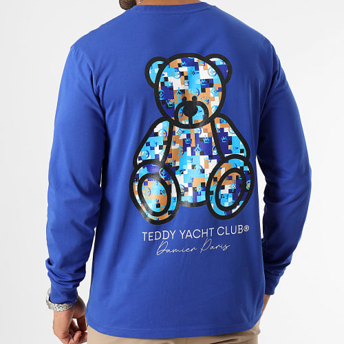 Tee Shirt Manches Longues Damier Paris Blue Bleu Roi