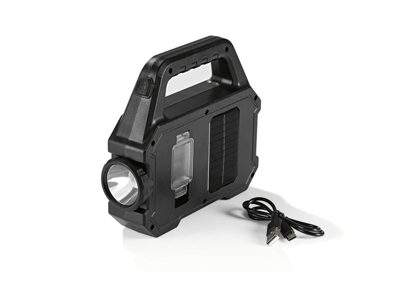 EASYmaxx Arbeitsleuchte Solar-Leuchte 3.7 V Mobile Arbeitsleuchte mit Powerbank