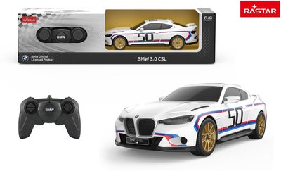 Rastar BMW 3.0 CSL Radiostyrt Bil 1:24, Hvit