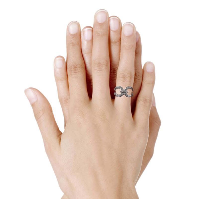Bague Argent Rhodié Grand Maillons