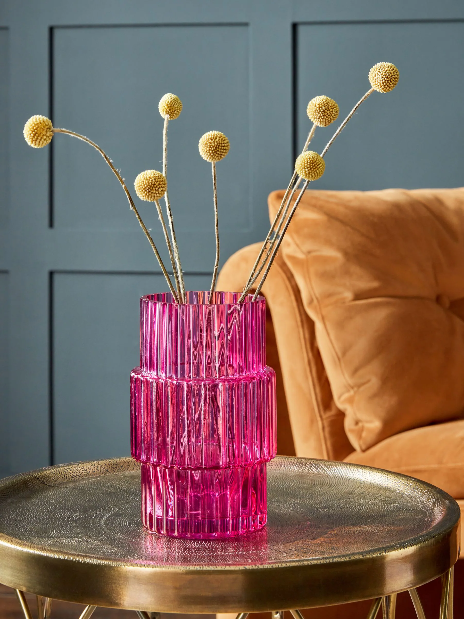 Small Ribbed Glass Vase