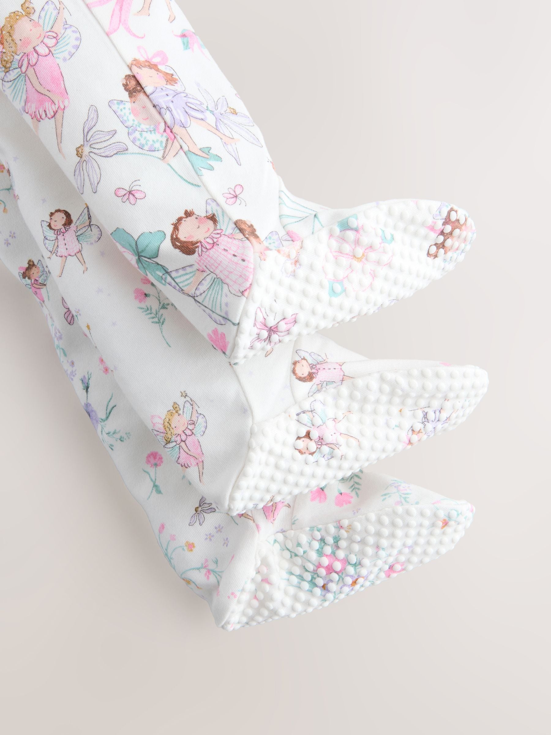 Ecru met elfje - Verpakking van 3 babypyjama's met tweewegrits (0-2jr)