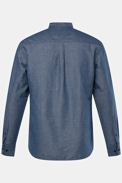 Hemd, Langarm, Jeanslook, Stehkragen, Modern Fit, bis 8 XL