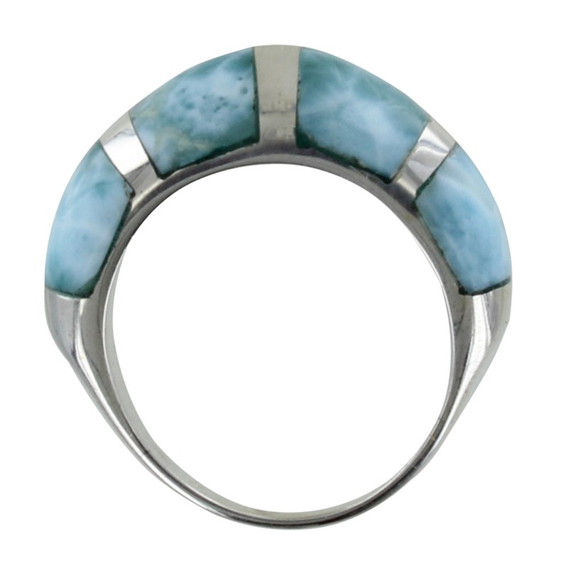 Bague Argent Rayures de Larimar
