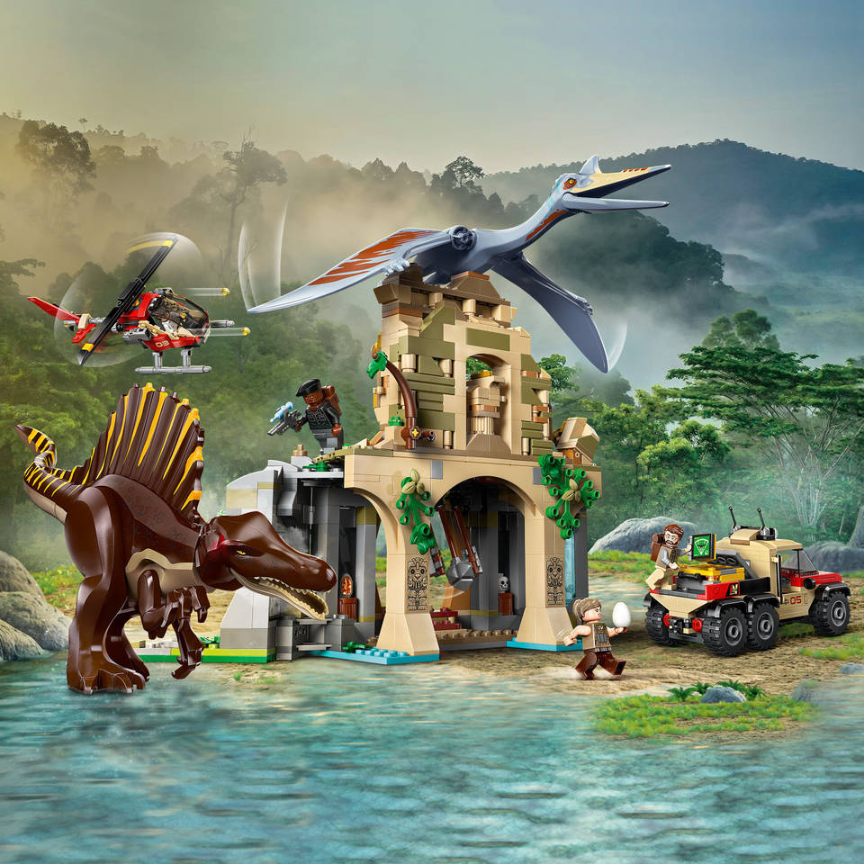 LEGO Jurassic World Spinosaurus en Quetzalcoatlus luchtmissie 76976