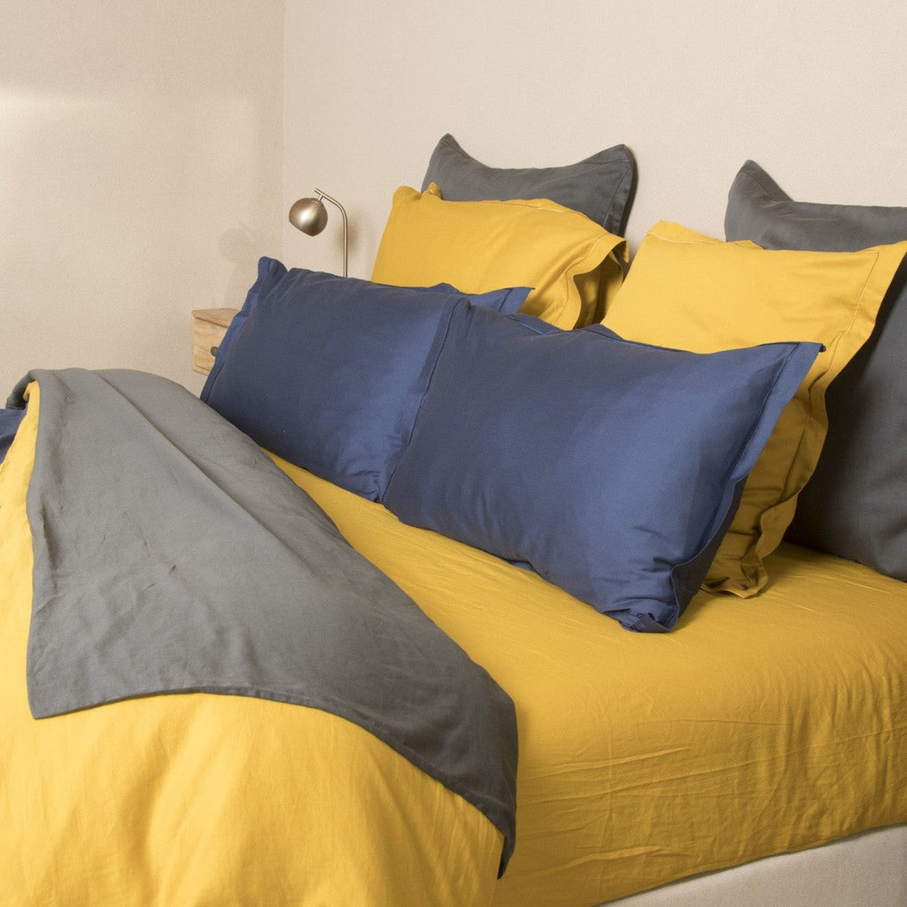 Febronie Drap housse en Satin de Coton Julia jaune