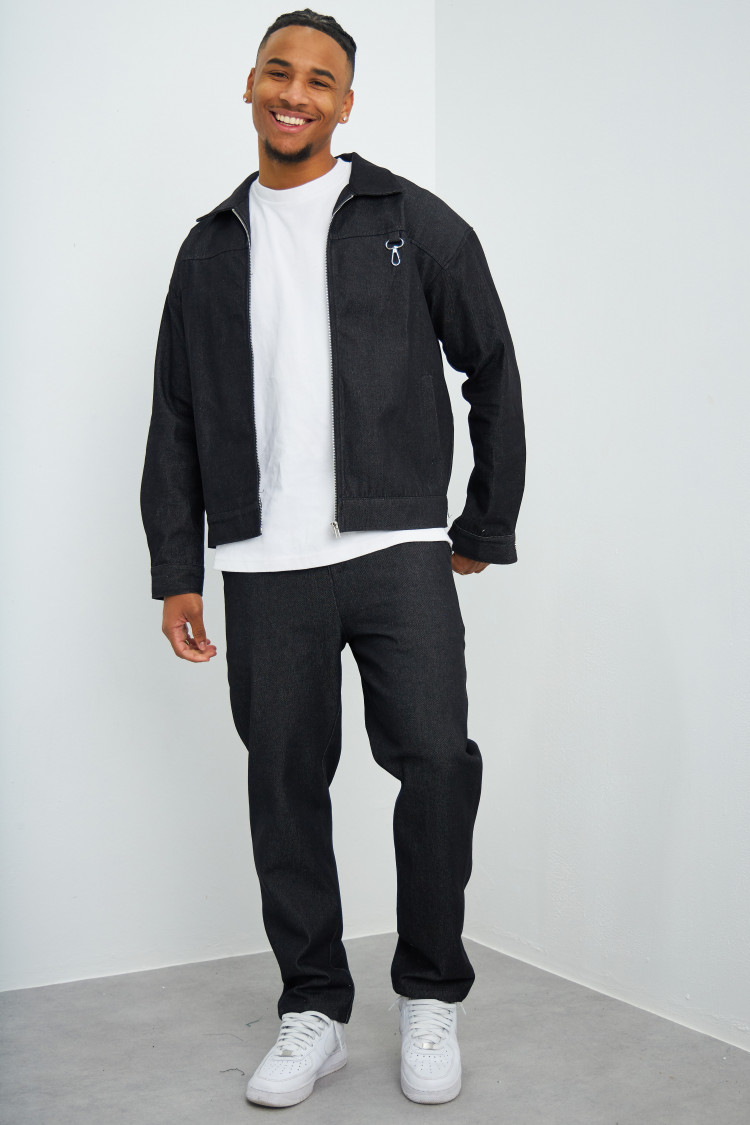 Ensemble 2 pièces veste zippé + pantalon noir