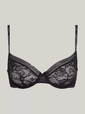 Sutiã meia taça sem forro com renda floral