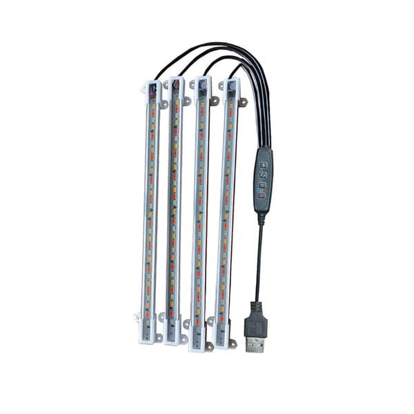 INF Plantelysstativ, 5-armet USB-drevet LED-plantelys (adapter ikke inkludert)