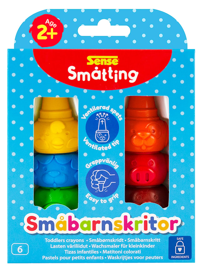 Fargestifter for de minste Småtting 6 stk. Sense