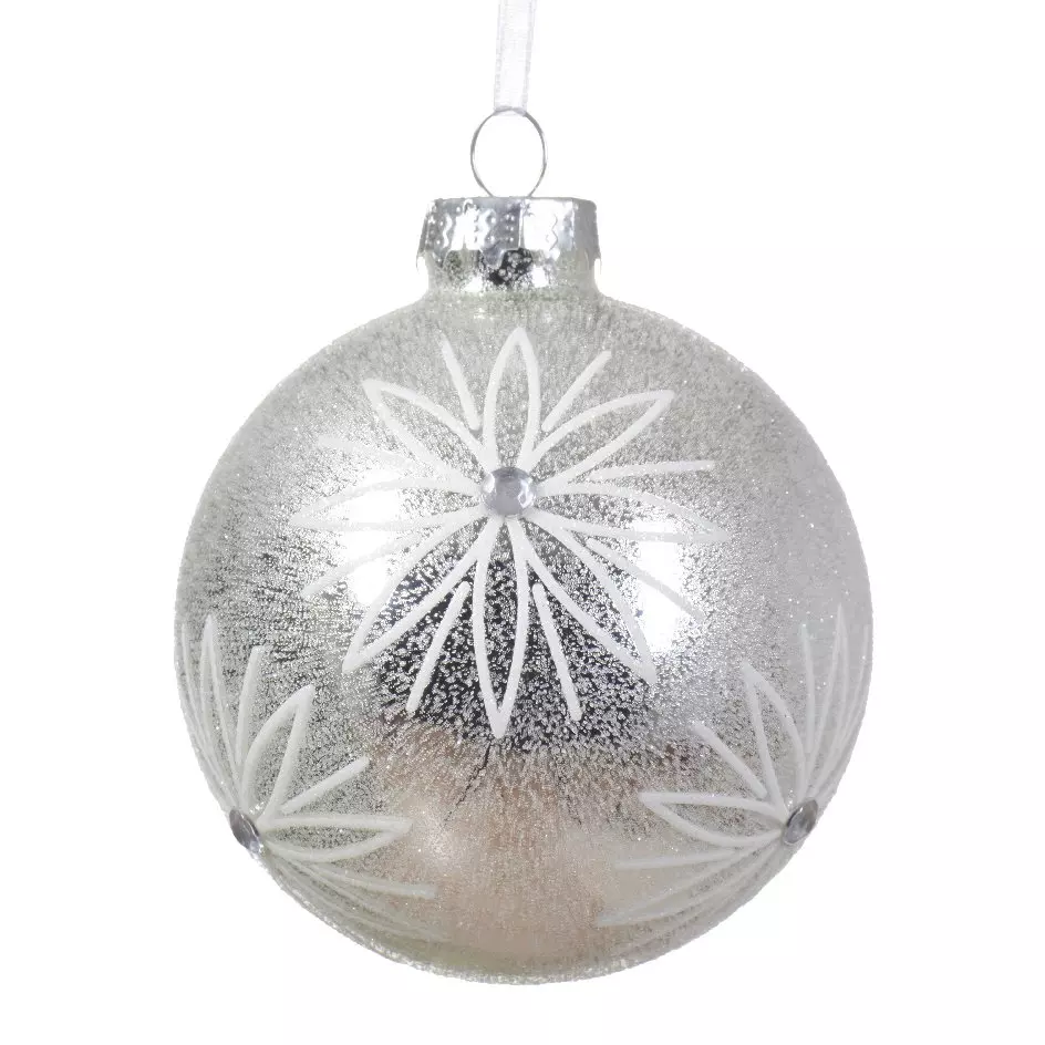Lot de 3 boules de Noël (D80 mm) en verre Nia Argent