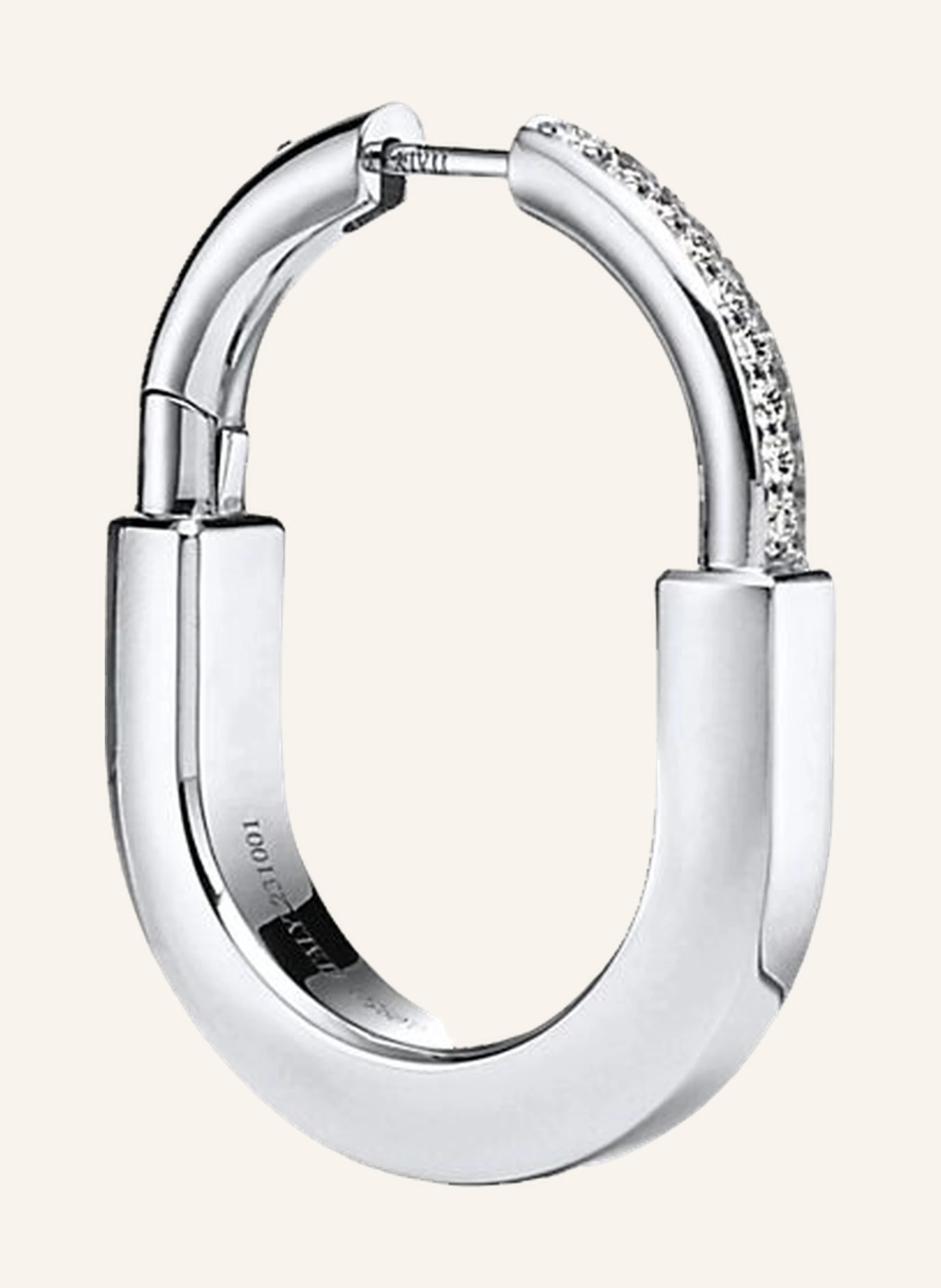 TIFFANY & Co. Tiffany Lock OHRRINGE aus 18 Karat Weißgold mit Diamanten im runden Brillantschliff