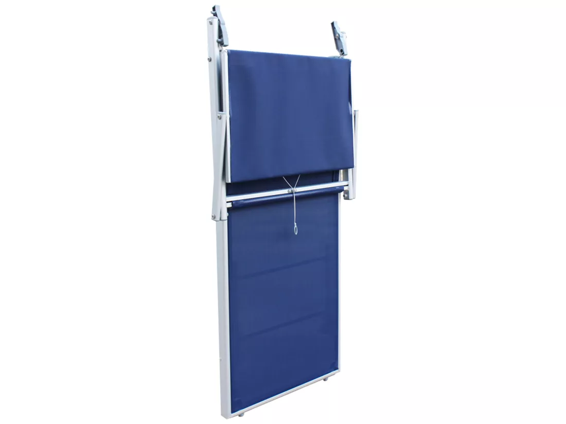 Chaiselongue Bleu Aluminium Textilène Balcon Plage 38x186x61