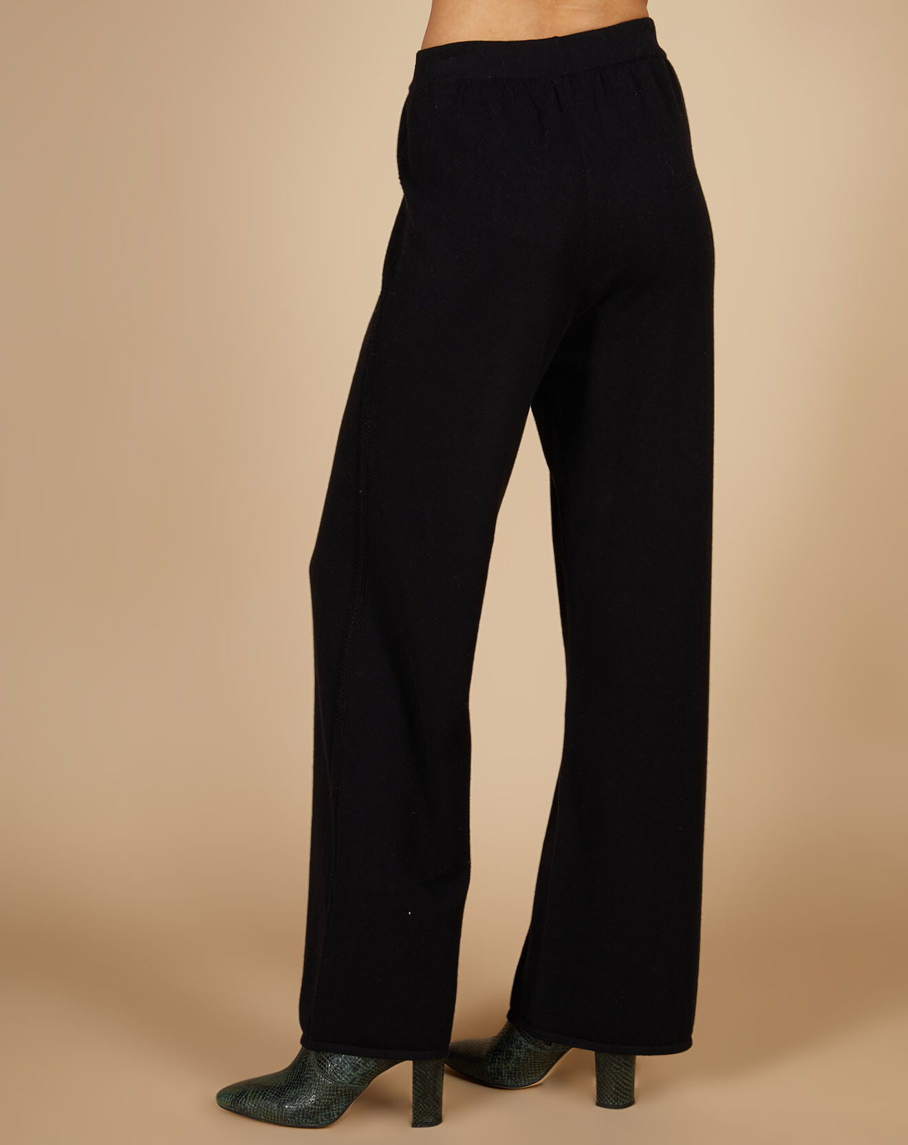 Cashmere Tribu Pantalon en Coton & Cachemire Salomé noir