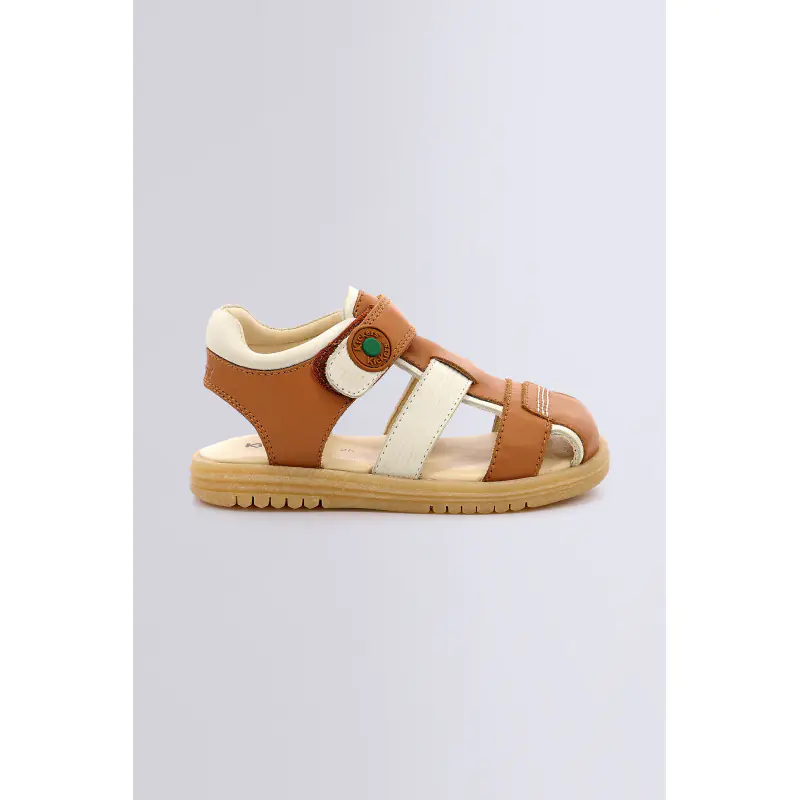 KICKGALACXU CAMEL BLANC SANDALES Cuir Garçon