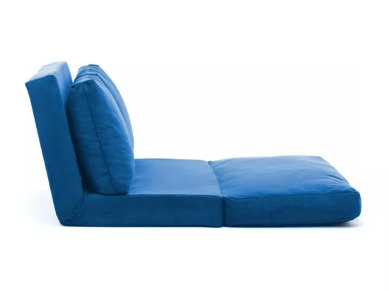 Fauteuil convertible multipositions velours Talya-Couleur Bleu-2 places
