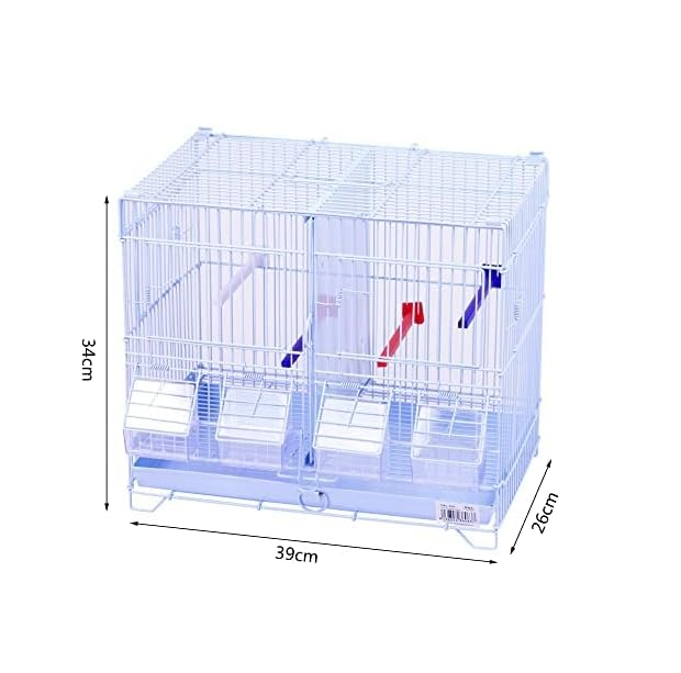 Gaiola metálica para criação de pássaros com comedouro. Gaiolas para pássaros. Gaiola metálica para criação de pássaros 39 * 26 * 34 cm