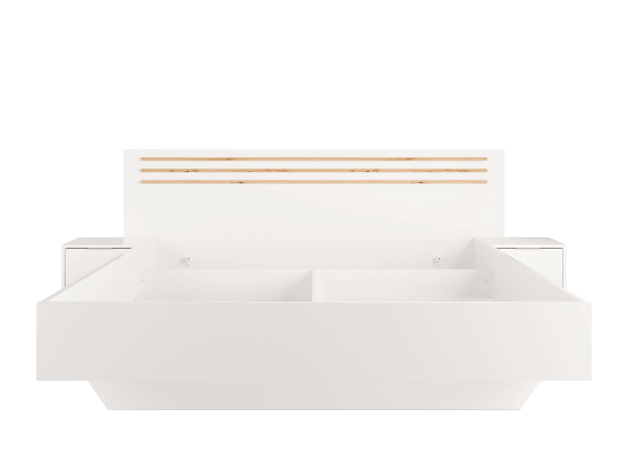 Home affaire Bett »Bettgestell Calera mit zwei Nachttischen (Schlaffläche 180x200 cm)« Set, Bett mit 2 Nakos und 2 Schubladen,  Bettgestell, mit Schubladen, BxTxH 265x204x96 cm
