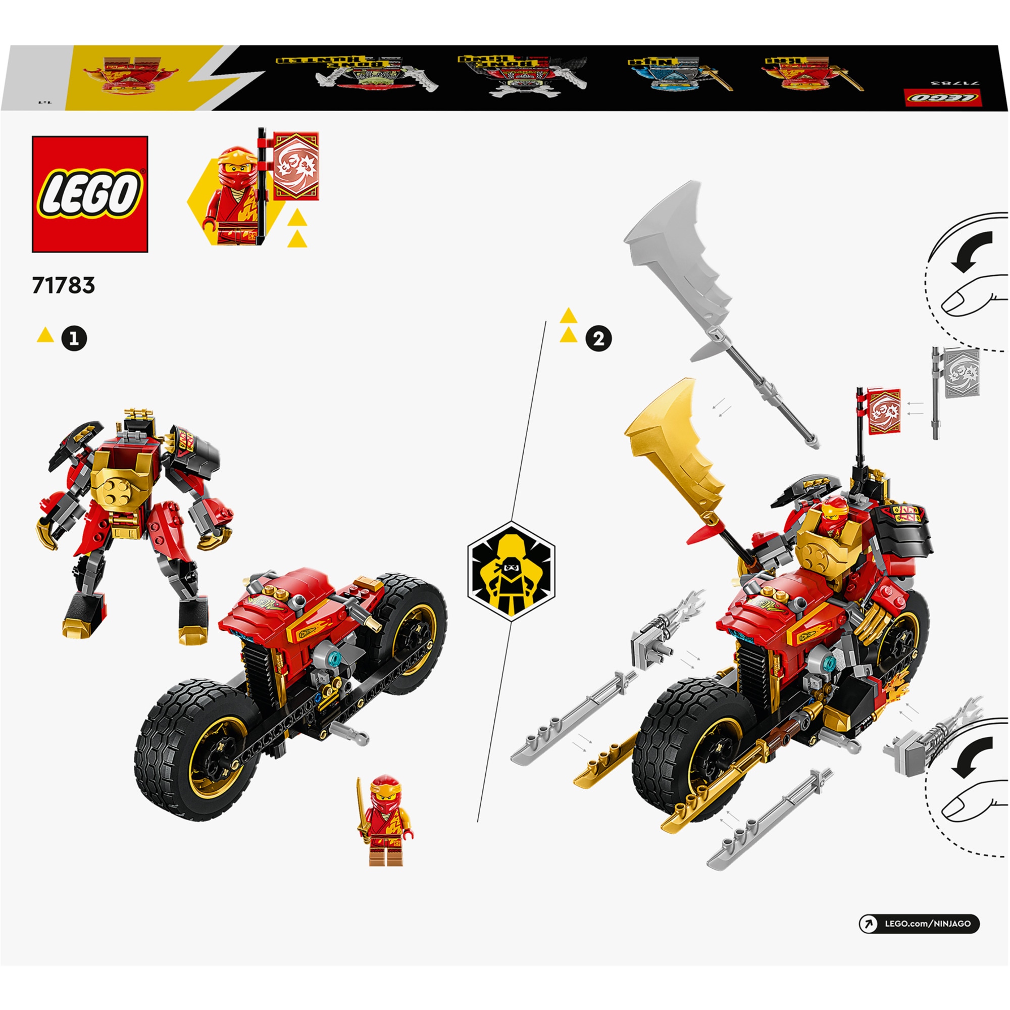 LEGO Konstruktionsspielzeug Ninjago Kais Mech-Bike EVO
