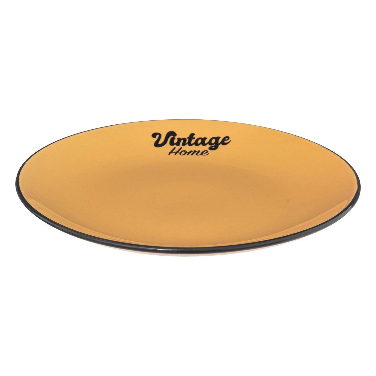 ASSIETTE A DESSERT BE VINTAGE JAUNE D.20CM