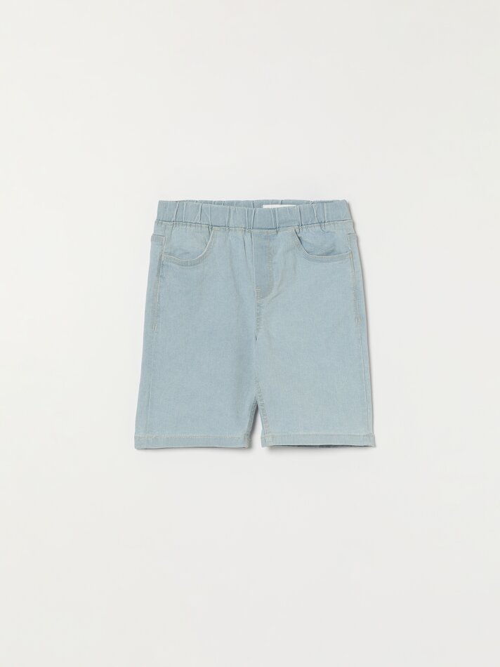 Bermuda jogger jeans - Azul claro